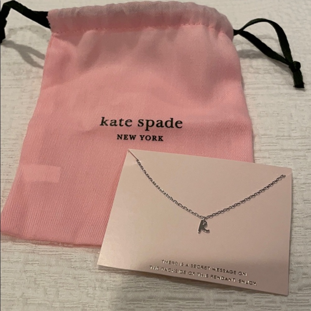 Kate Spade silver R necklace- NWOT